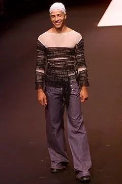 Jean Paul Gaultier S/S 2002 deconstructed mesh ruffle top